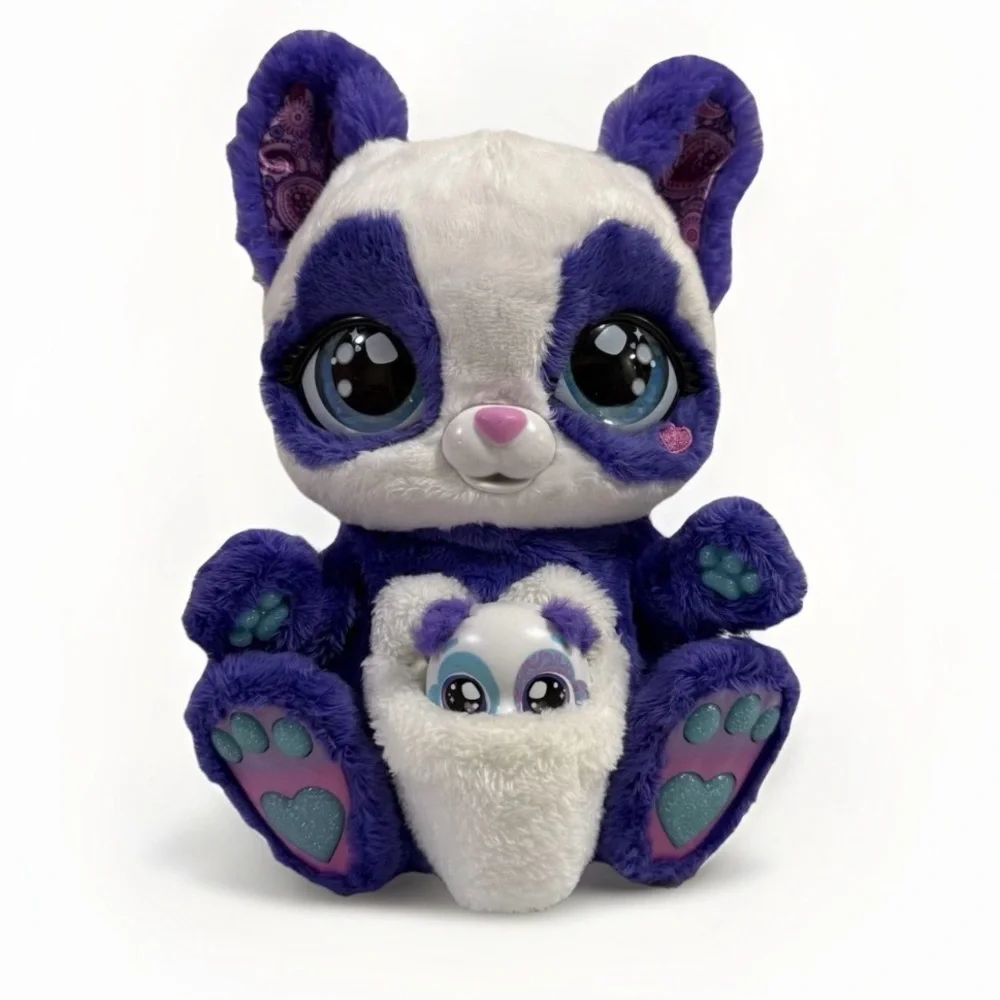 EUC Peek A Roo Panda Roo Plush Toy with Mystery Baby Baby Pops Out Talks Sounds